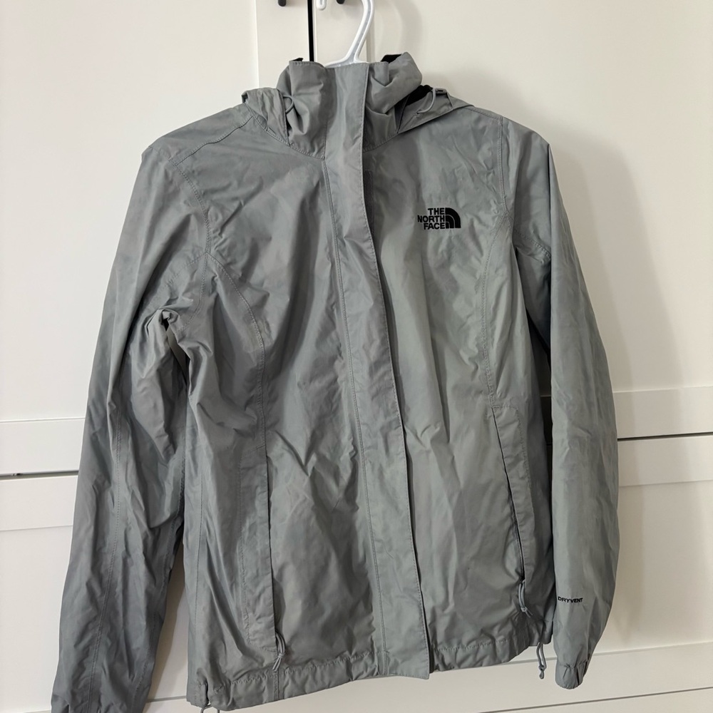 The North Face Light Gray Hooded Windbreaker